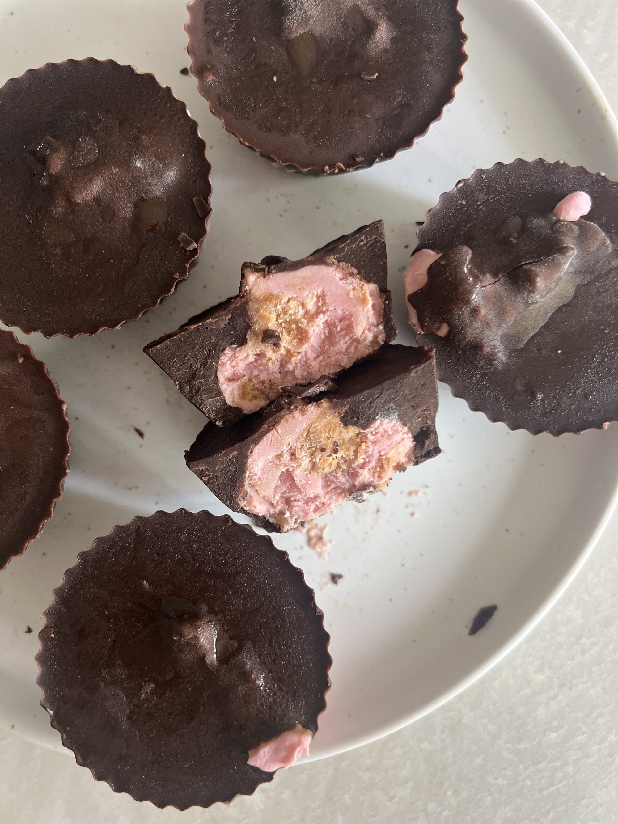 Frozen Strawberry Peanut Butter Protein Cups