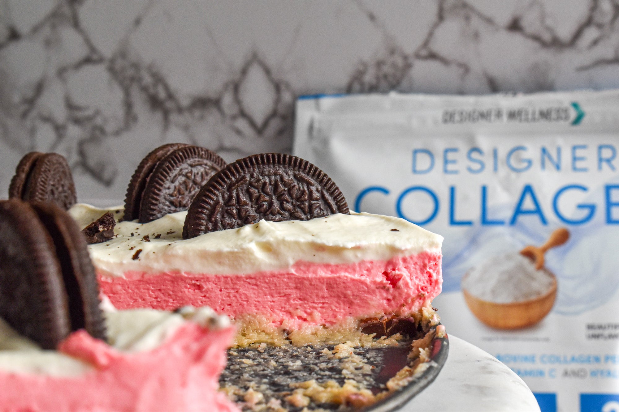 Pink Velvet Cookie Dough Cheesecake