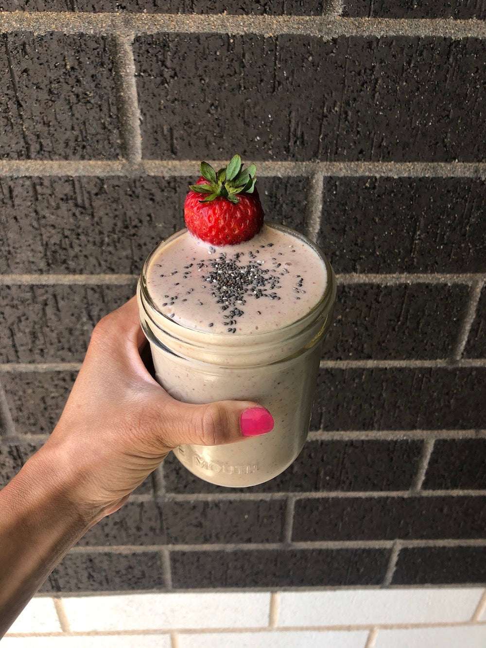 Peanut Butter Strawberry Banana Protein Shake