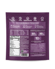 Back of the Designer Egg Dutched Chocolate pouch, 12.4 oz, with Nutrition Facts, ingredients and amino acid profile