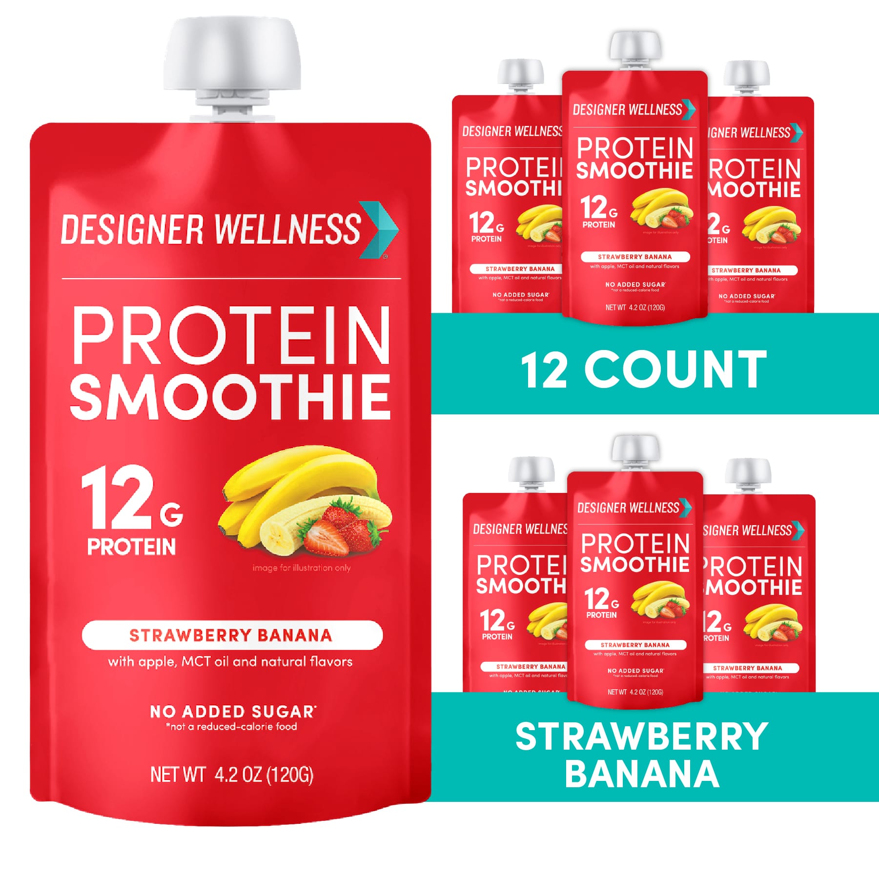 Protein Smoothie - Strawberry Banana 12 pack – Designer Wellness