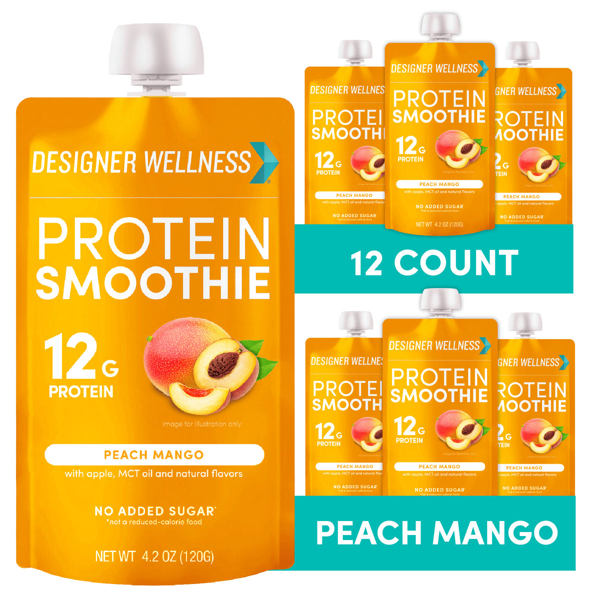 Protein Smoothie - Peach Mango 12 pack – Designer Wellness