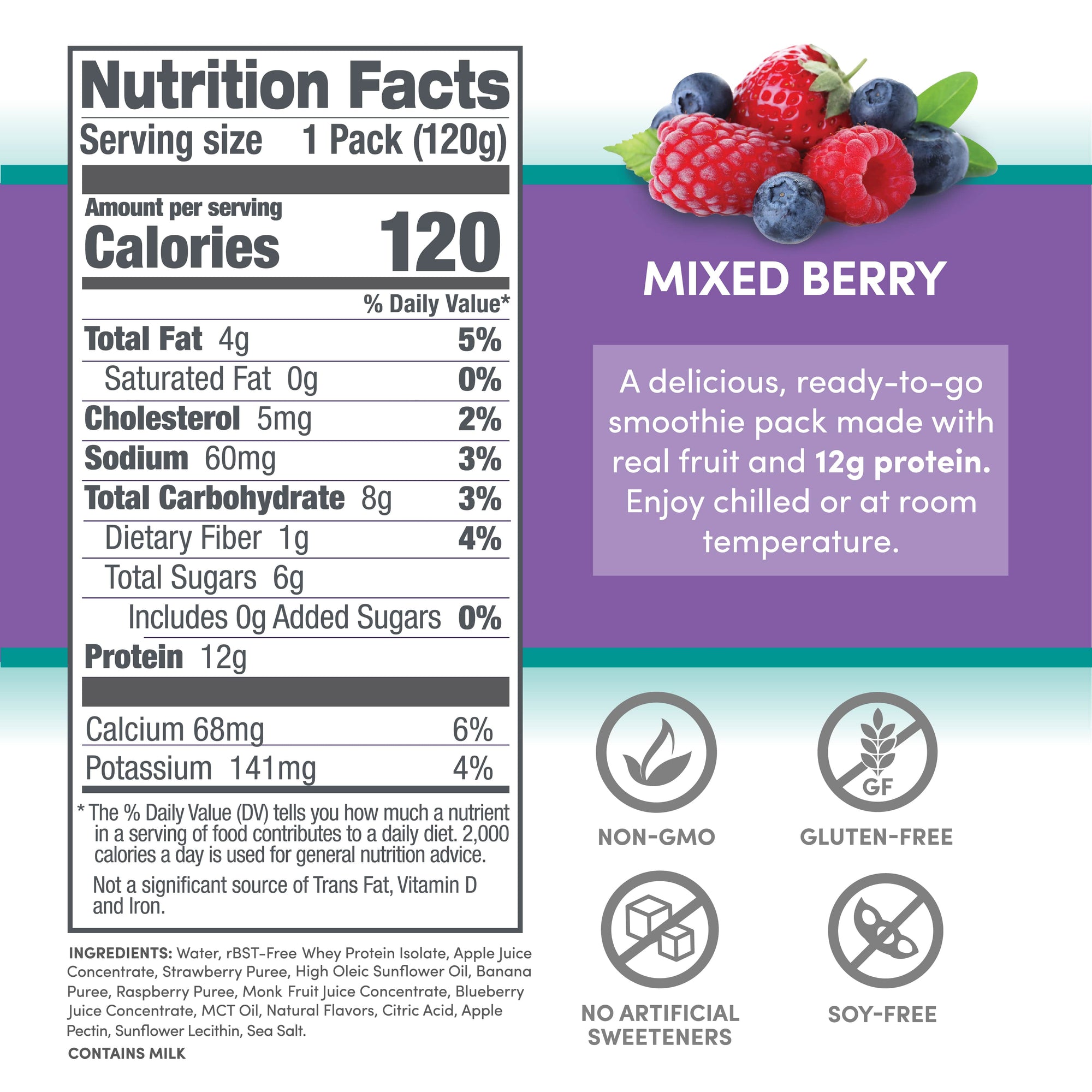 Protein Smoothie - Mixed Berry 12 pack (6879946703028)