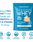 Unflavored Designer Whey 1.79 lb : 100% Whey Protein Powder- Designer Protein®