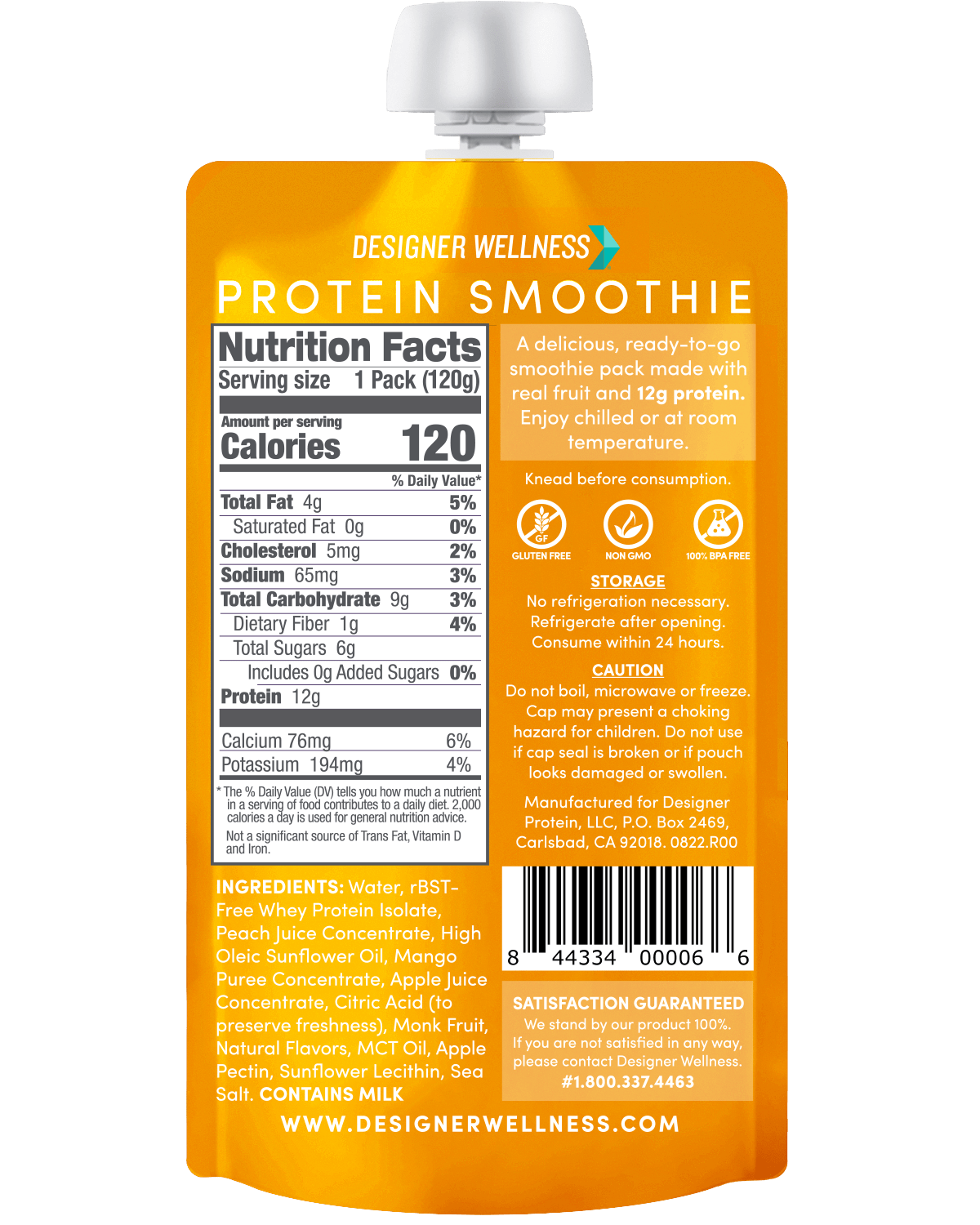 Protein Smoothie - Peach Mango 12 pack (7939643277538)