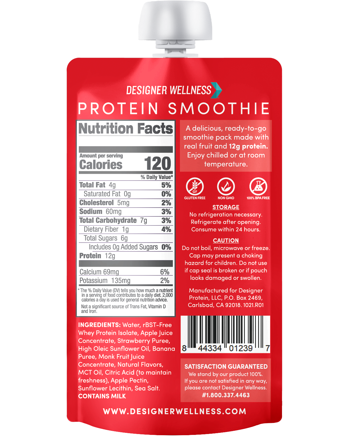 Protein Smoothie - Strawberry Banana 12 pack - Designer Wellness (6879940214964)