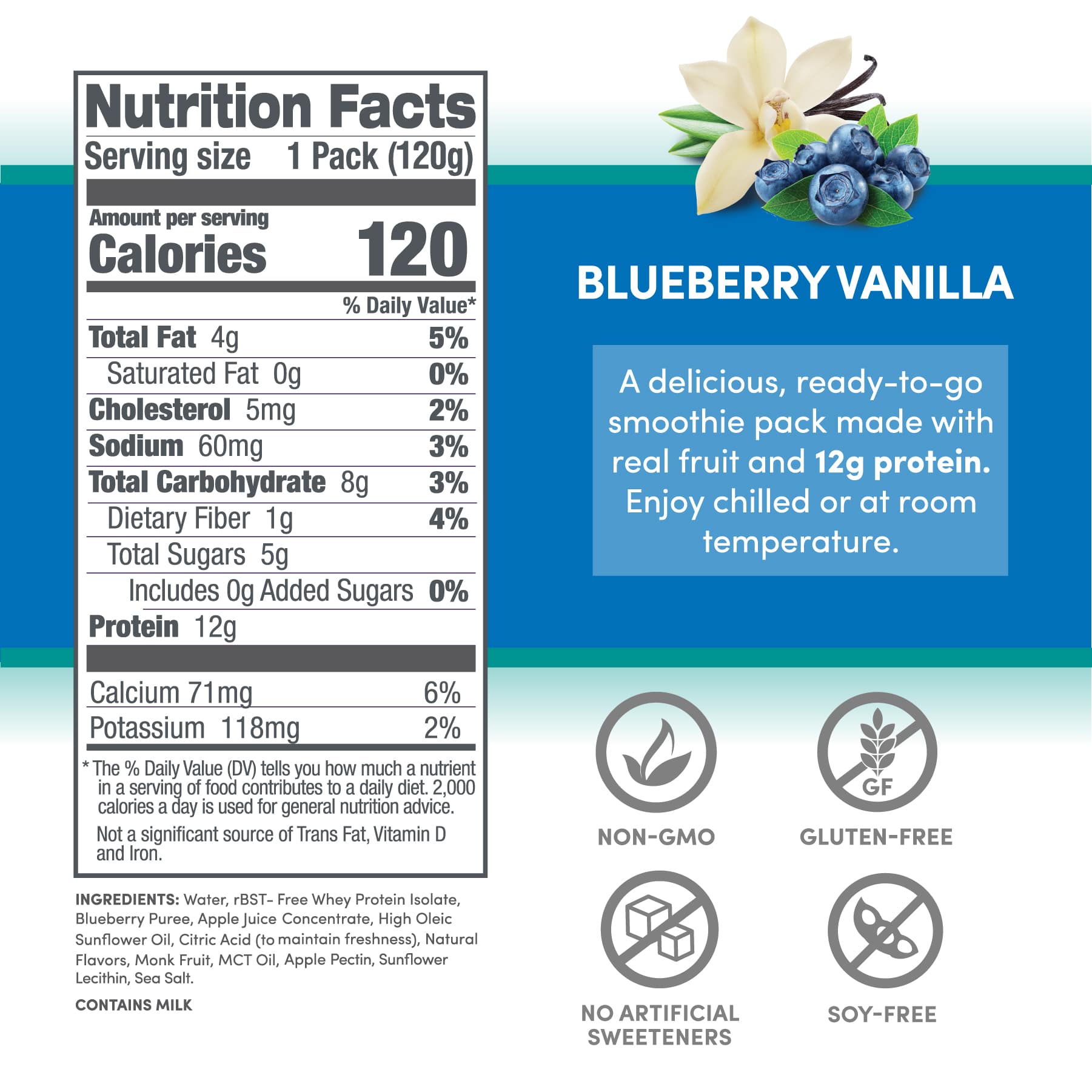 Protein Smoothie - Blueberry Vanilla 12 pack (7939644915938)