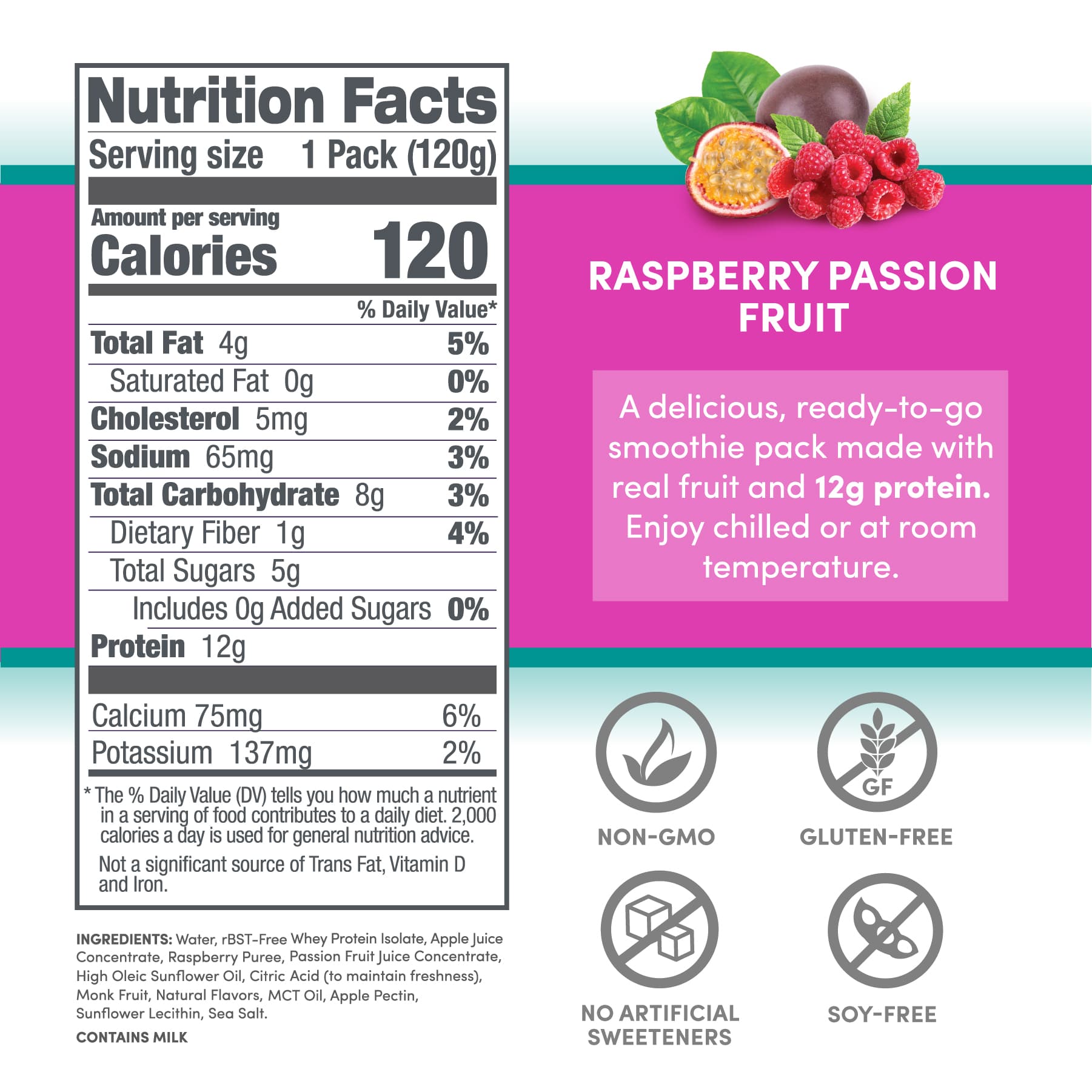 Protein Smoothie - Raspberry Passionfruit 12 pack (7939637149922)