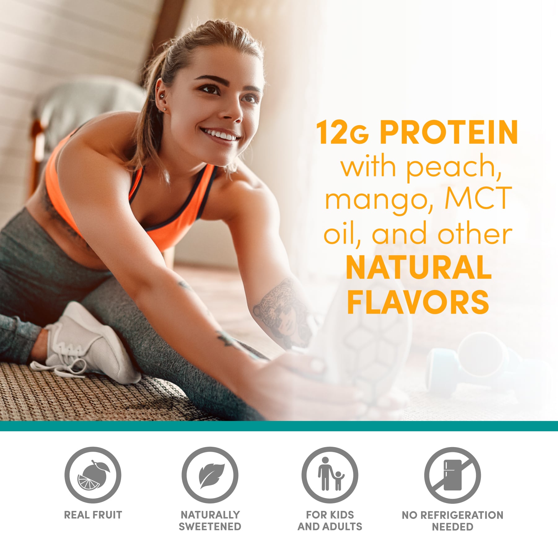 Protein Smoothie - Peach Mango 12 pack (7939643277538)