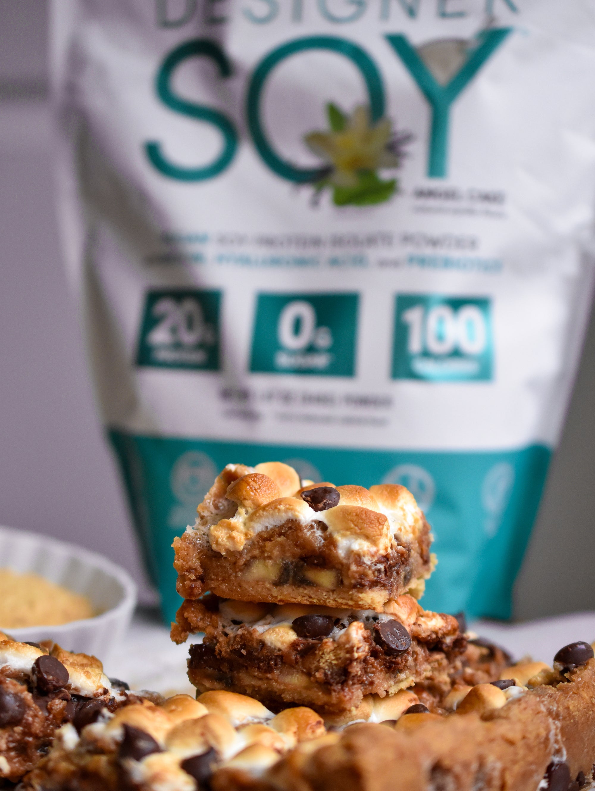 Dairy Free Protein Banana Baked Smores Bars