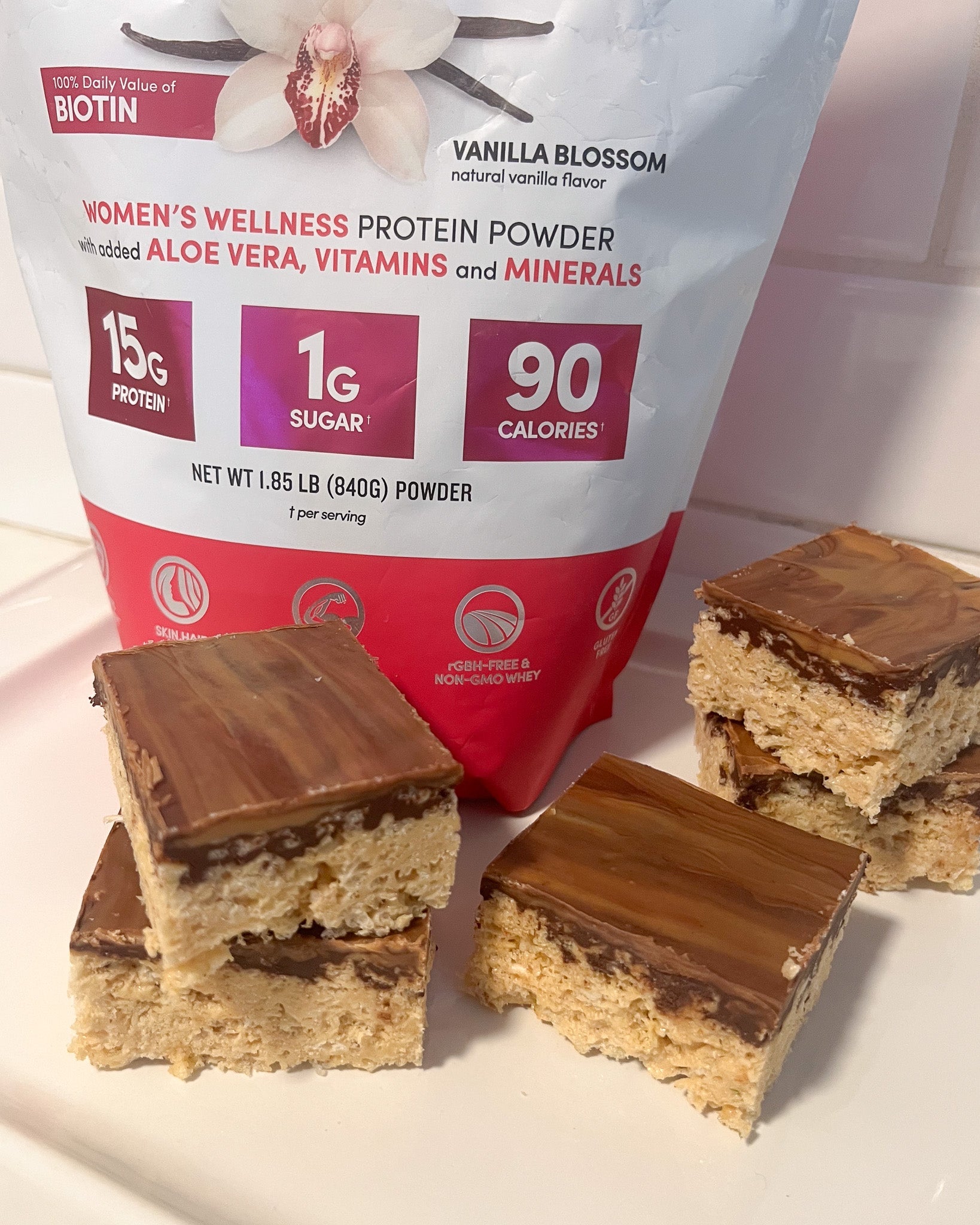 Peanut Butter Protein Rice Krispie Bars