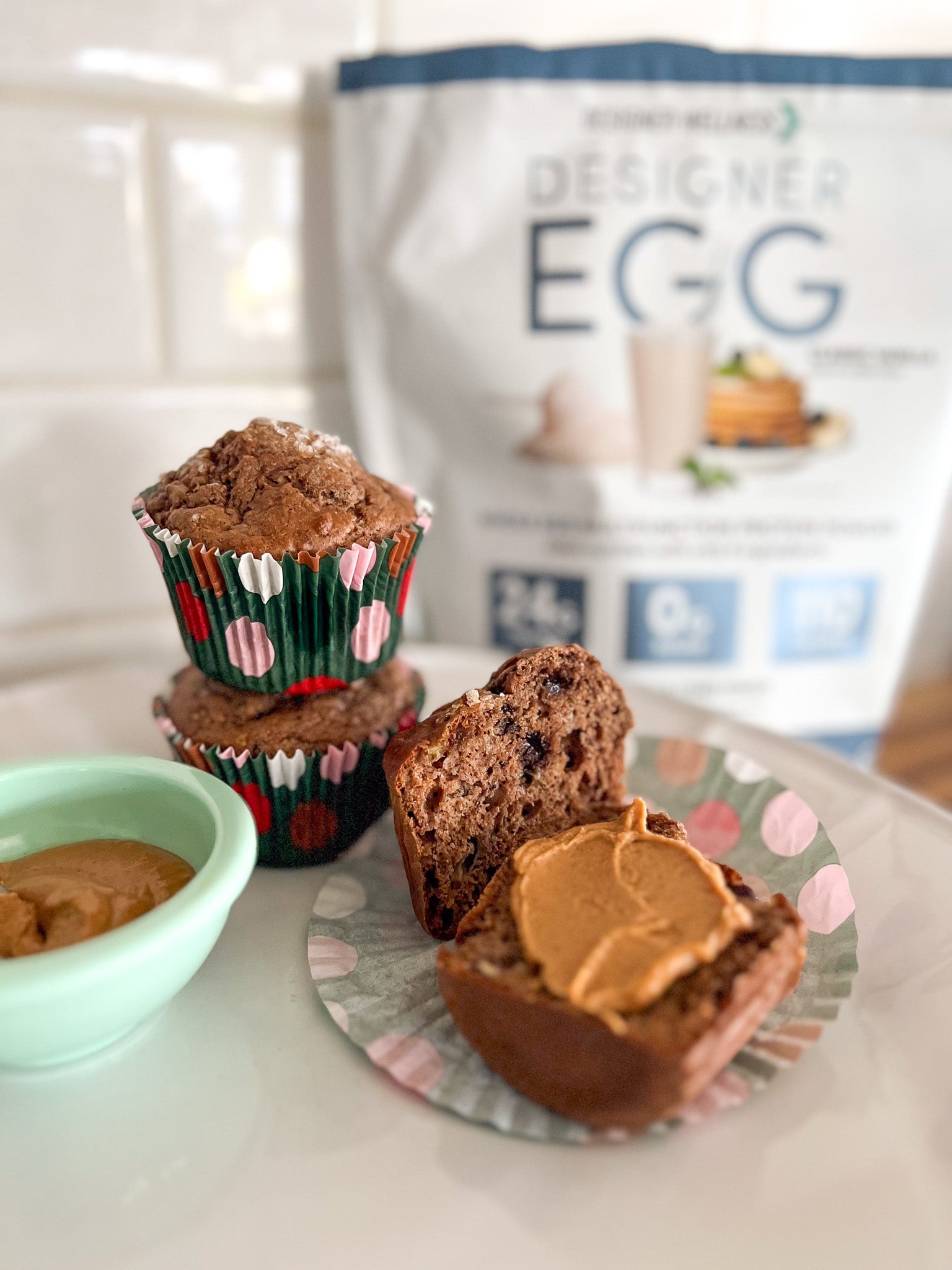 Double Chocolate Banana Protein Muffins