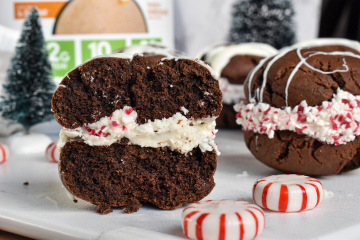 PROTEIN PEPPERMINT MOCHA COOKIE SANDWICHES🍫☕️❤️🤍