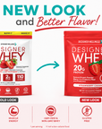 Strawberry Designer Whey 2 lb : 100% Whey Protein Powder - Designer Protein®