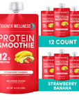 Protein Smoothie - Strawberry Banana 12 pack (6879940214964)