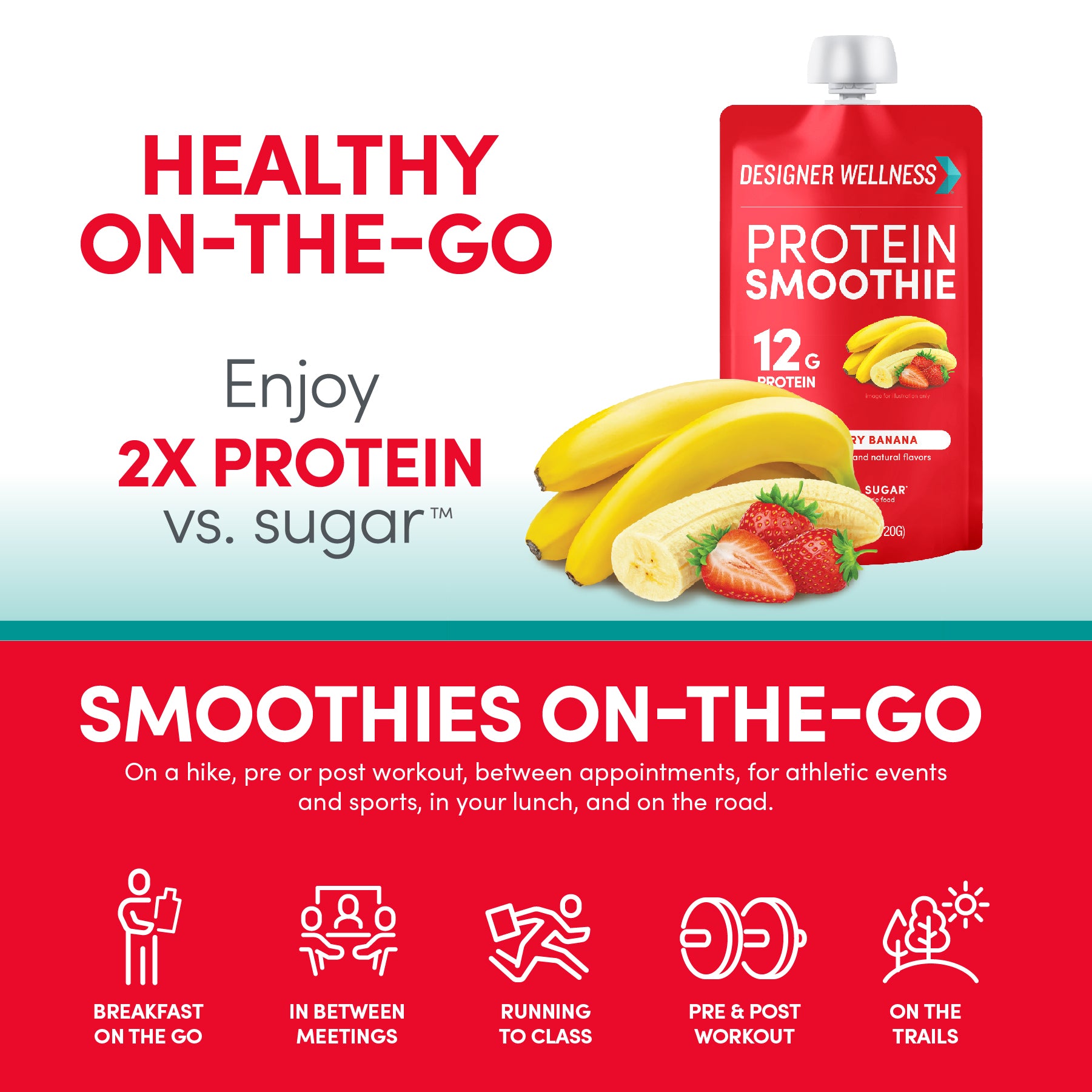 Protein Smoothie - Strawberry Banana 12 pack (6879940214964)