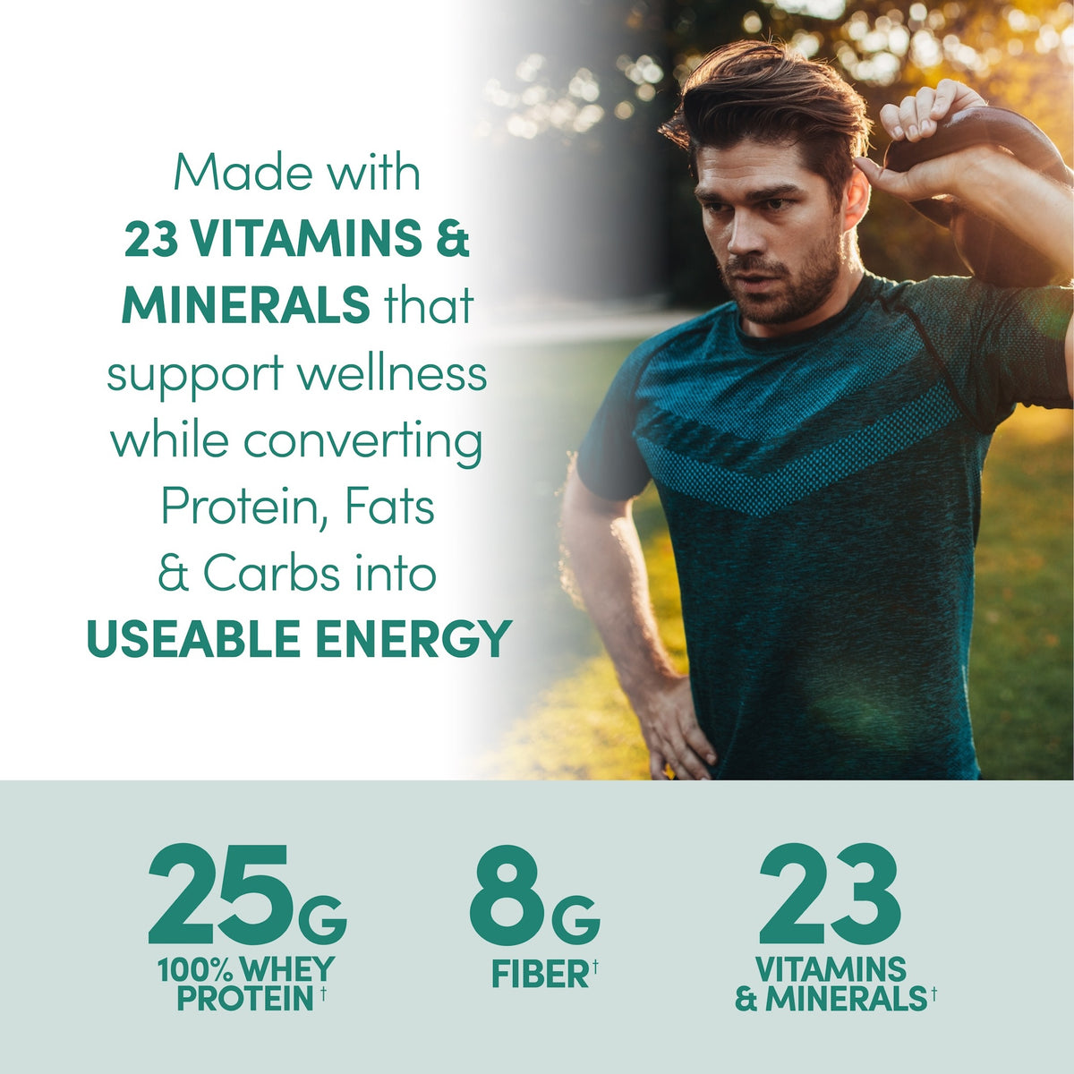 Designer Whey meal replacement vanilla, previous infographic