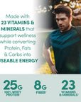 Designer Whey meal replacement vanilla, previous infographic