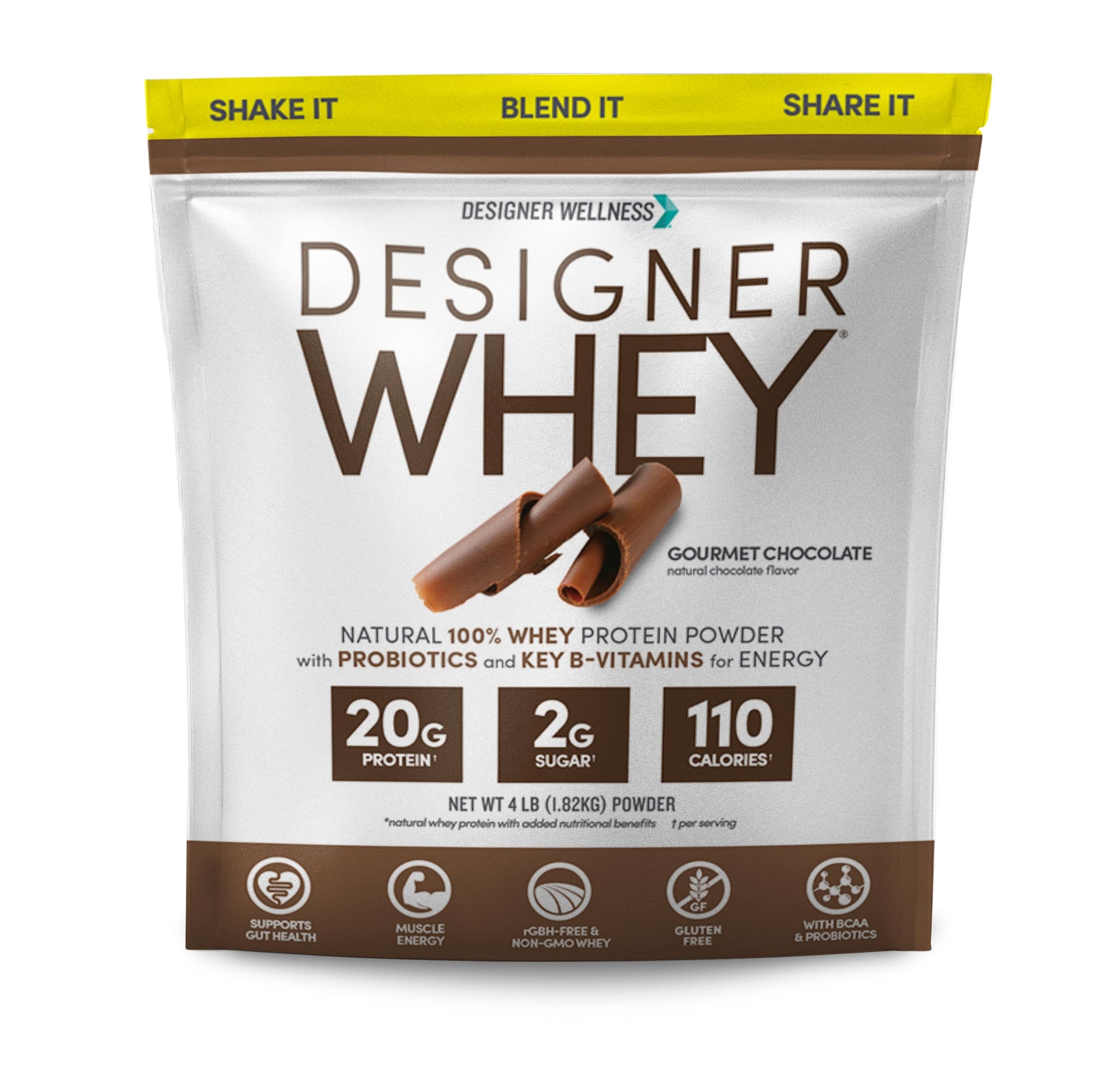 Chocolate Designer Whey 4lb Bag: 100% Whey Protein Powder | Designer Protein® - Designer Wellness (6694512689332) (8037127979234)