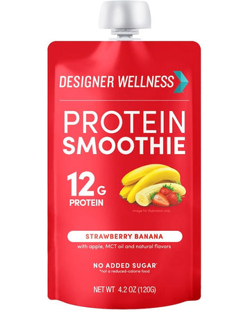 Protein Smoothie - Strawberry Banana 12 pack - Designer Wellness (6879940214964)