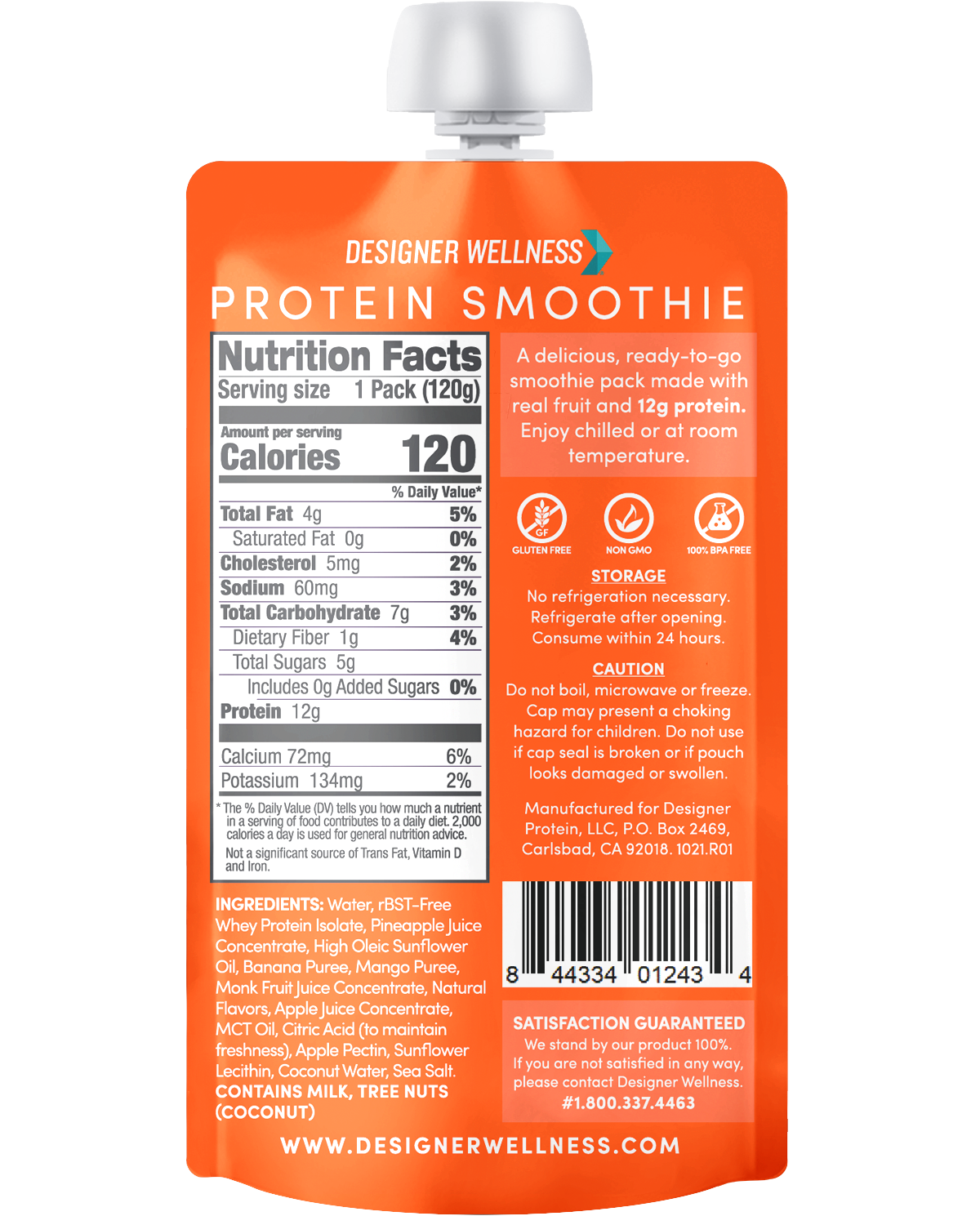 Protein Smoothie - Tropical 12 pack - Designer Wellness (6879948439732)
