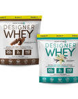Chocolate Designer Whey 4lb Bag + Vanilla Designer Whey 4lb Bag: 100% Whey Protein Powder - Designer Wellness (7679952027874)