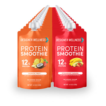 Protein Smoothie - Strawberry Banana and Tropical 24 pack - Designer Wellness (7679947374818)